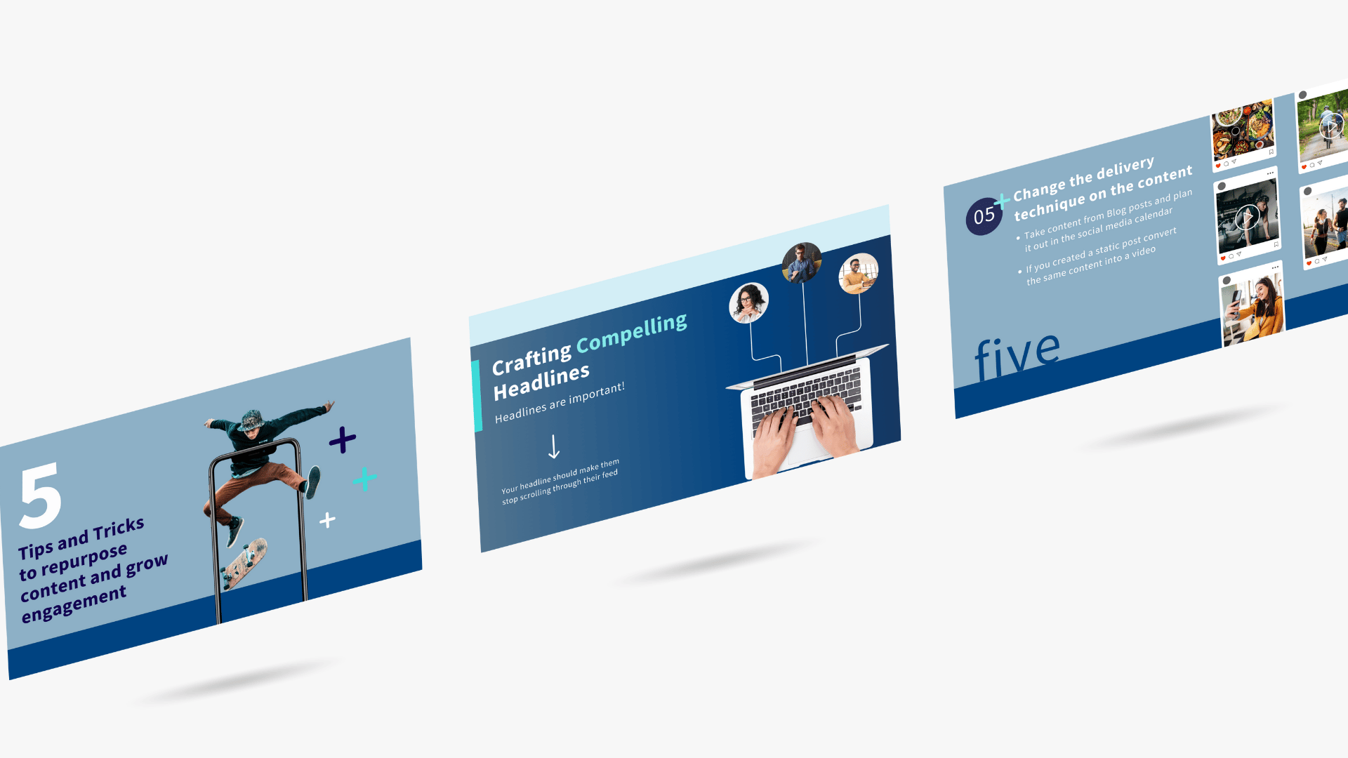 Digital Consultants presentation design — content tips and headline writing