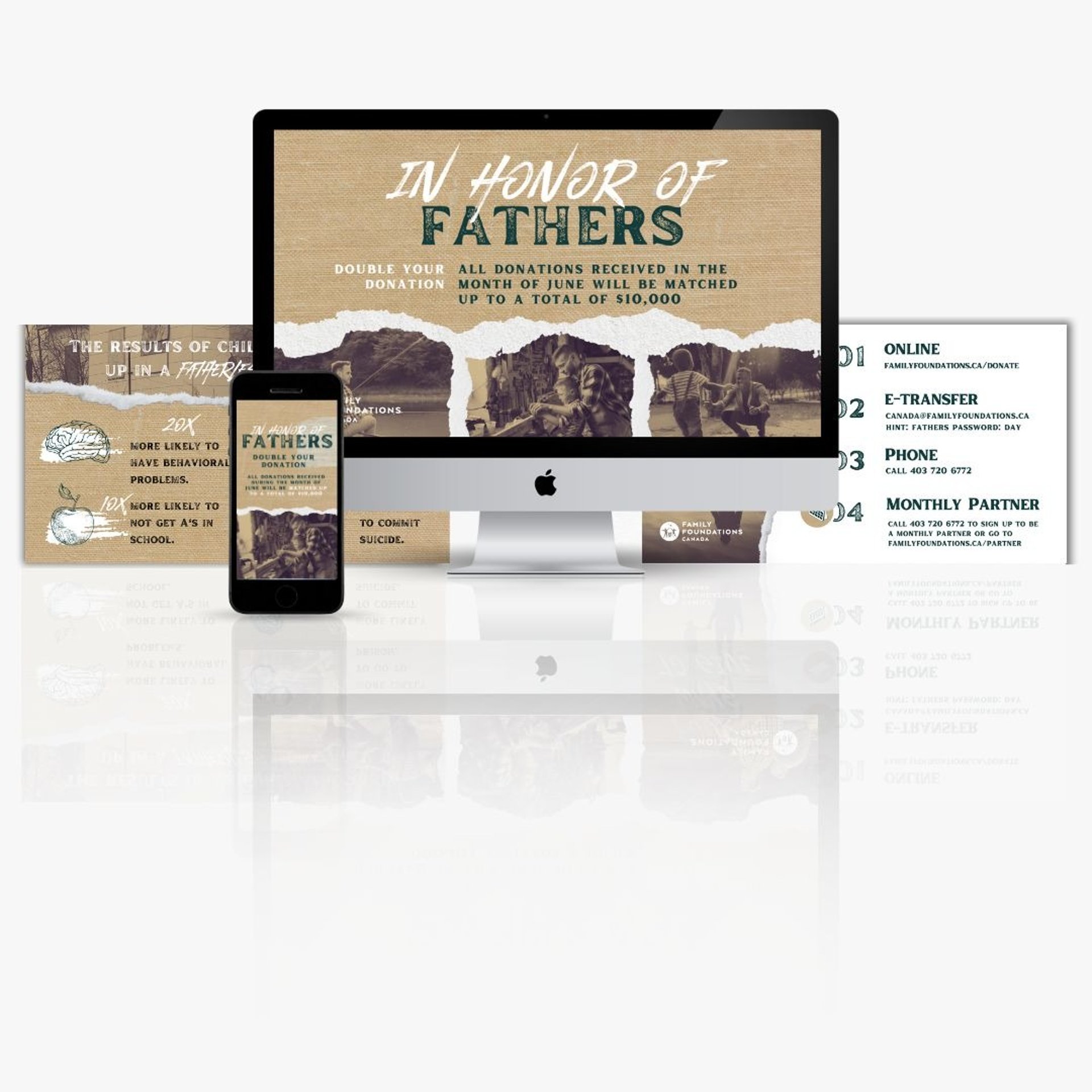 FFC 2021 Fathers Day campaign — burlap and heritage aesthetic