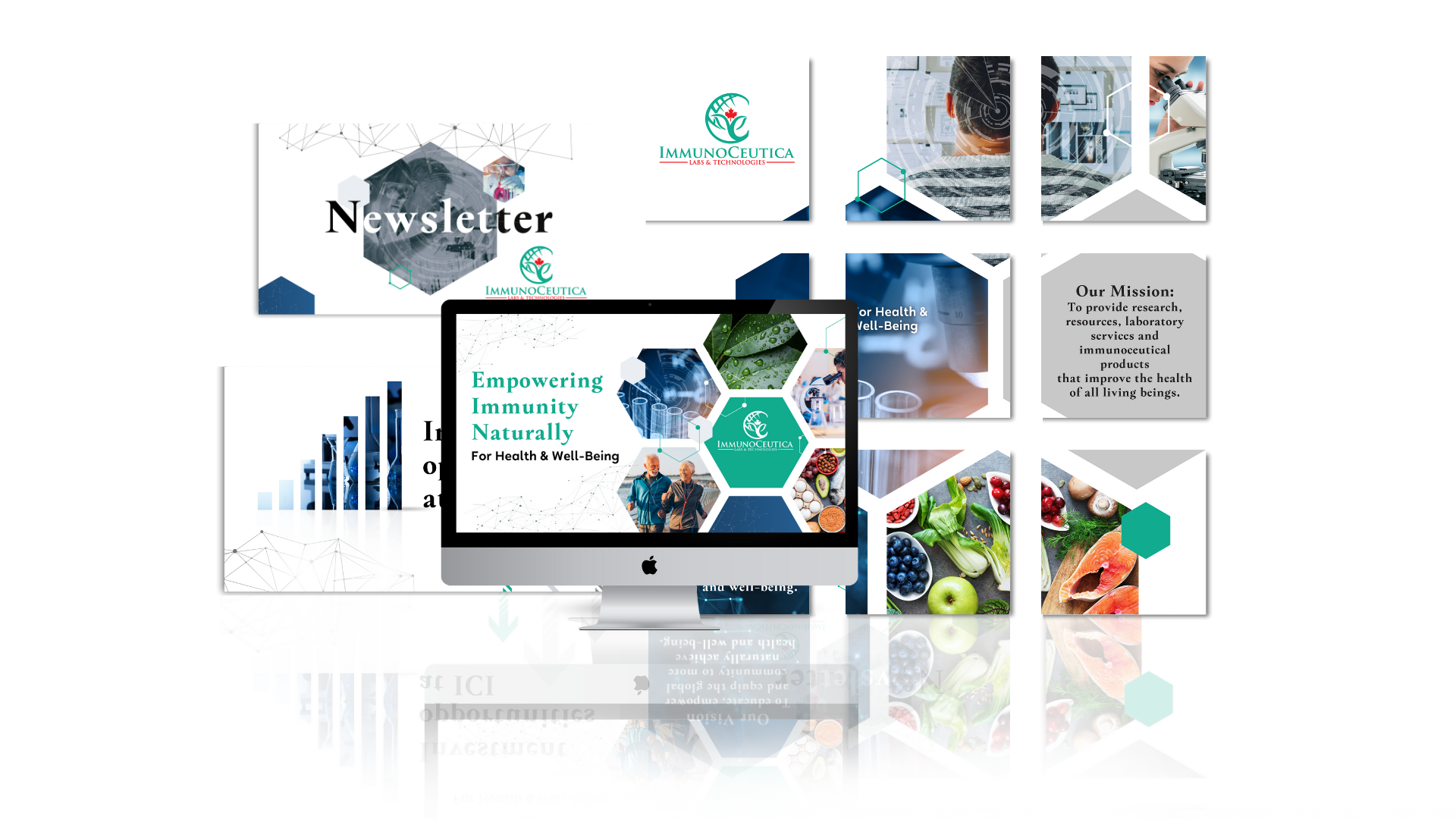 ImmunoCeutica brand identity and social media work