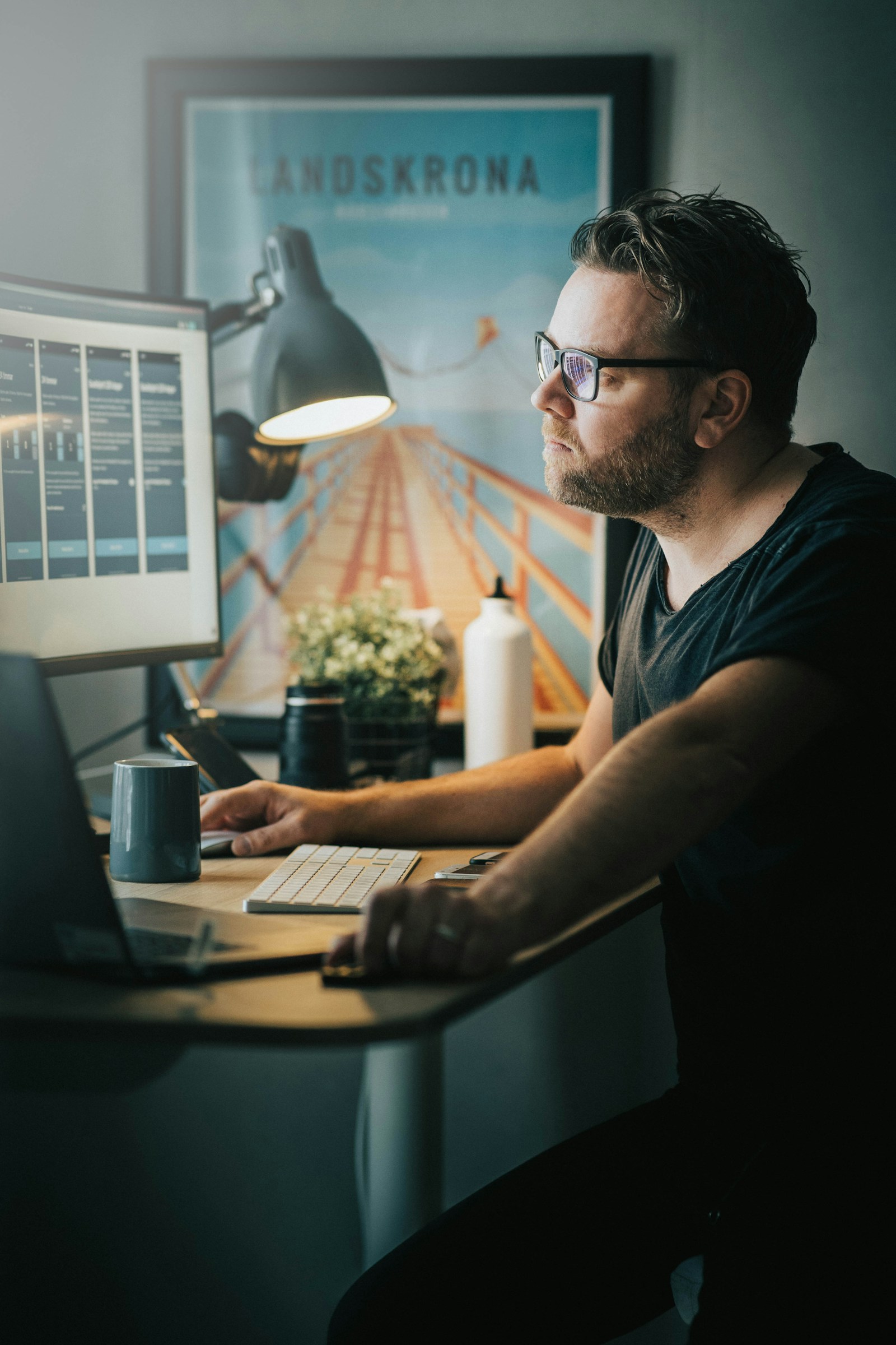 Small business owner at work